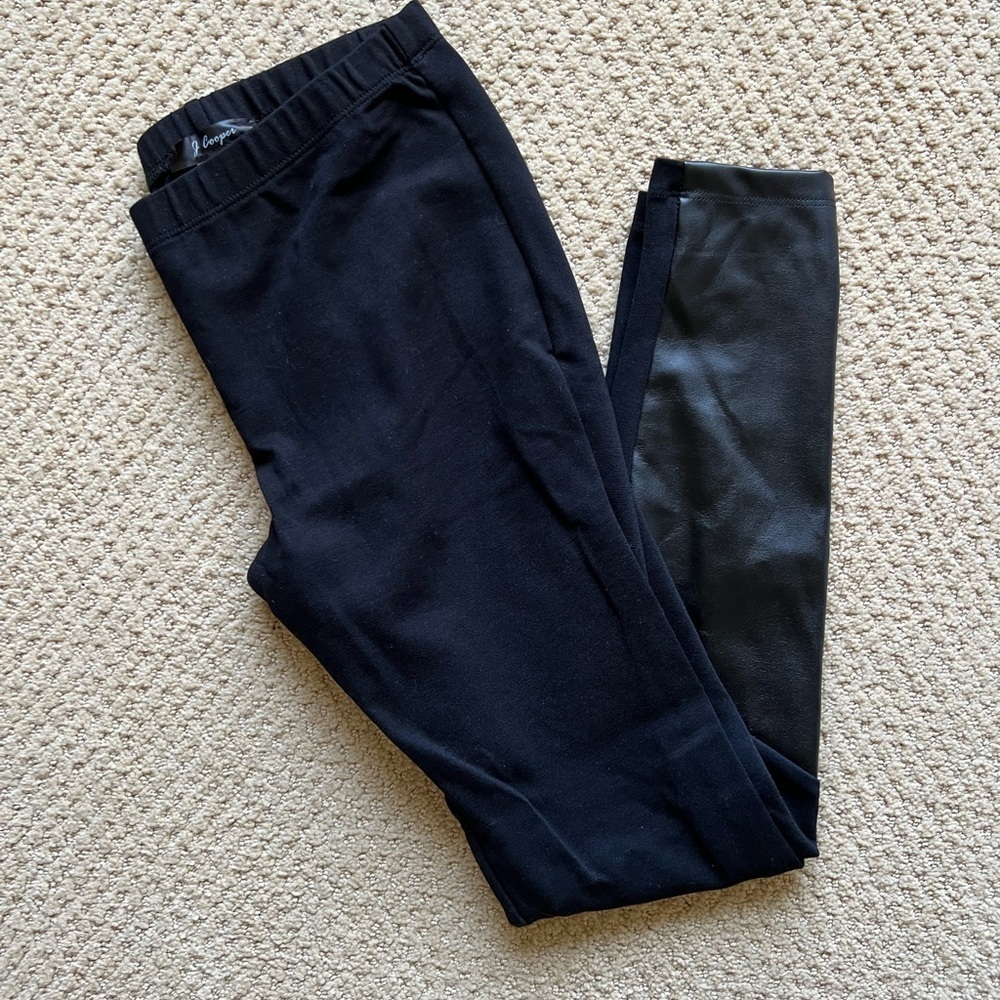 J Cooper Black Leggings with Faux Leather Accents Size Small